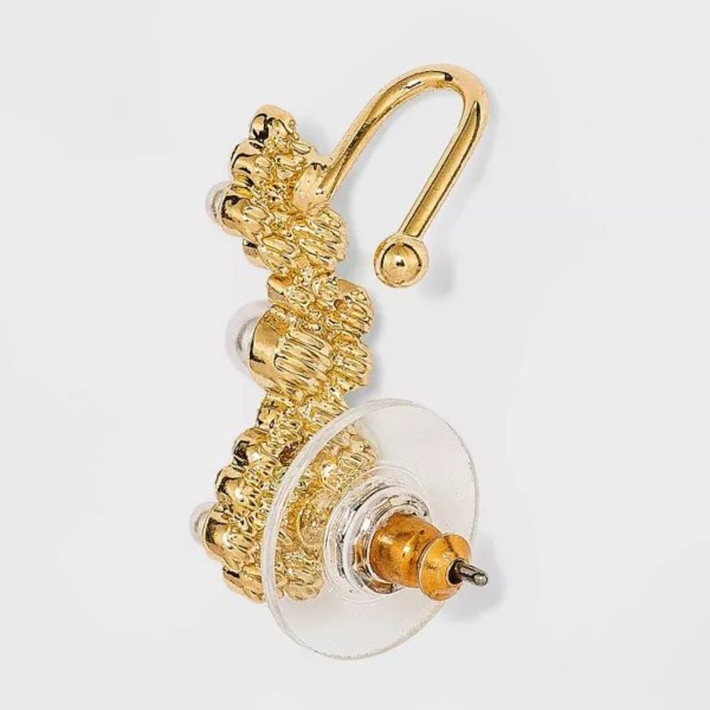 NWT SUGARFIX by BaubleBar Crystal and Pearl Ear Crawlers - - Picture 2 of 4